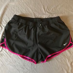 Large Pink and Black Nike running shorts
